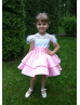 Pink Feather Sleeves Popular Flower Girl Dress